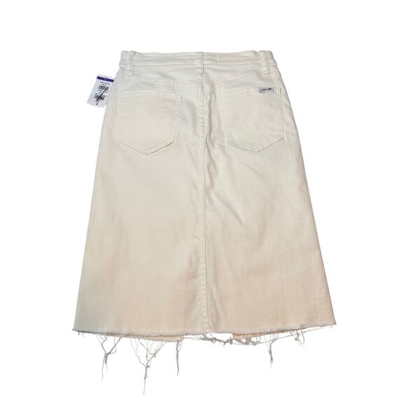 Joe’s Jeans Joplin White Denim Midi Skirt High Waist Raw Hem Slit NWT - Picture 5 of 8